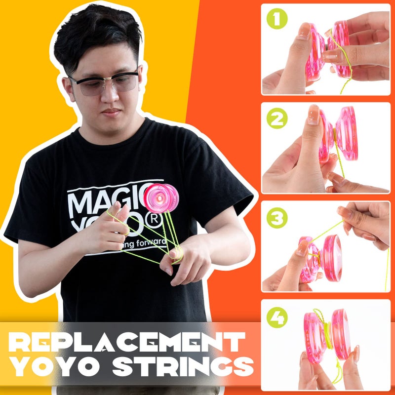 YOSTAR Yoyo Strings Professional 100% Polyester - Fits for Responsive and Non Responsive Yoyos -Yo yo Strings Pack of 50 (Red, Orange, Yellow, Blue, Green) (50pcs) - Image 5